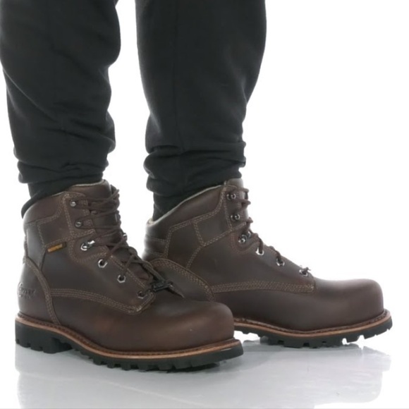 CHIPPEWA Men’s Bolville 6” Comp Toe Waterproof Met Guard Workboot Brown Size 8 - Picture 1 of 9